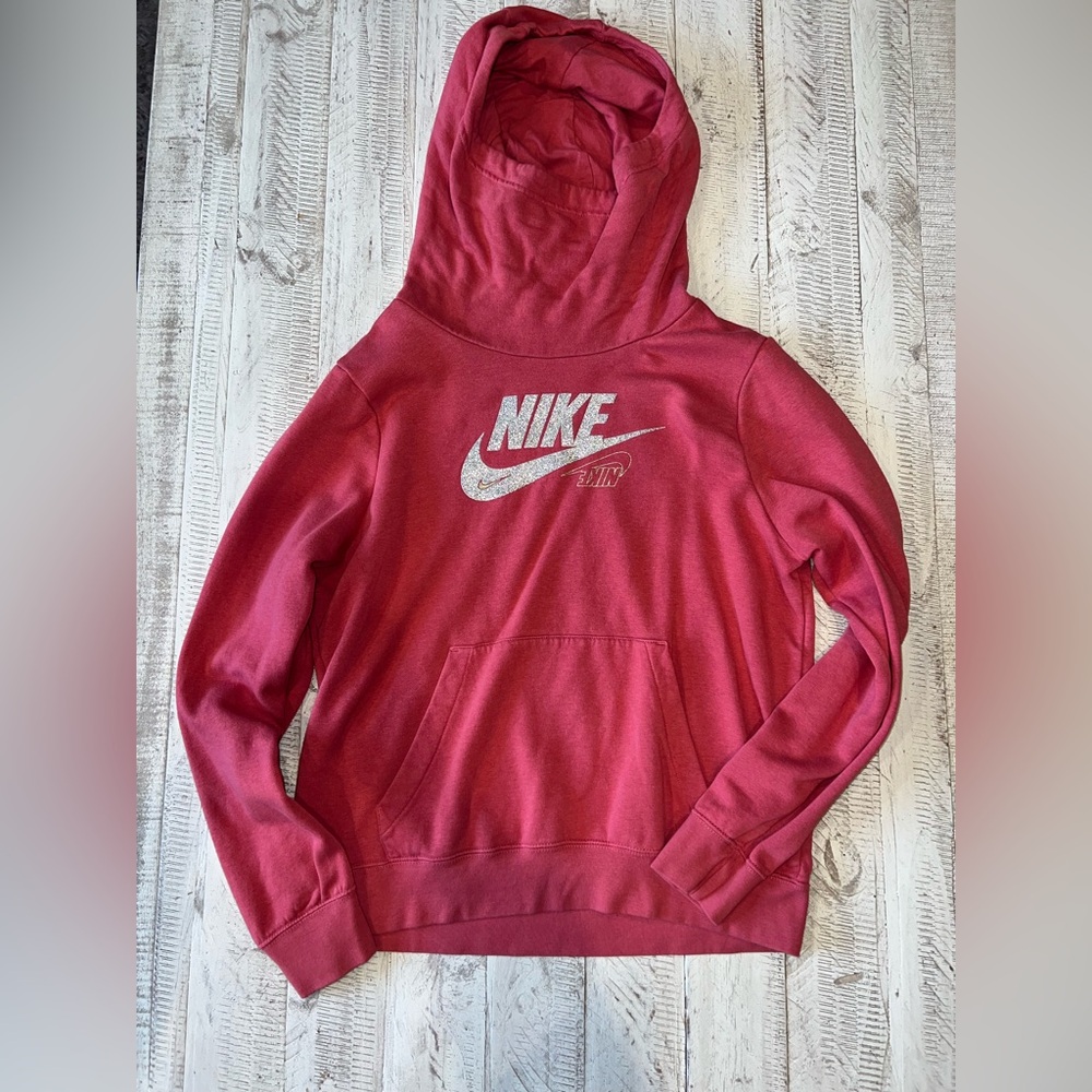 Nike Women's Pink Hoodie Sweatshirt